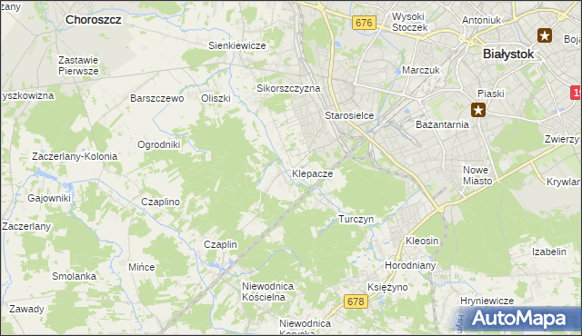 mapa Klepacze gmina Choroszcz, Klepacze gmina Choroszcz na mapie Targeo