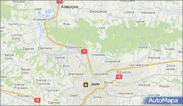 mapa Kowalowy, Kowalowy na mapie Targeo