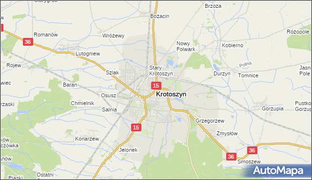 mapa Krotoszyna, Krotoszyn na mapie Targeo