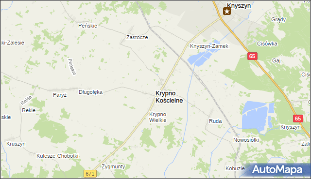 mapa Krypno Kościelne, Krypno Kościelne na mapie Targeo