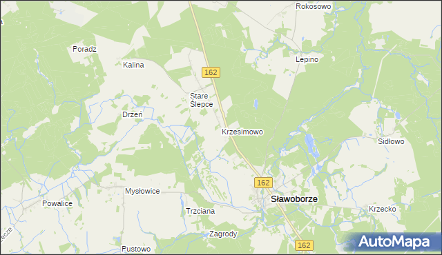 mapa Krzesimowo, Krzesimowo na mapie Targeo