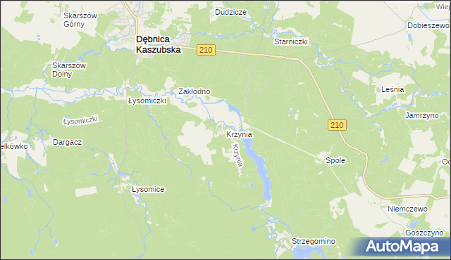 mapa Krzynia, Krzynia na mapie Targeo