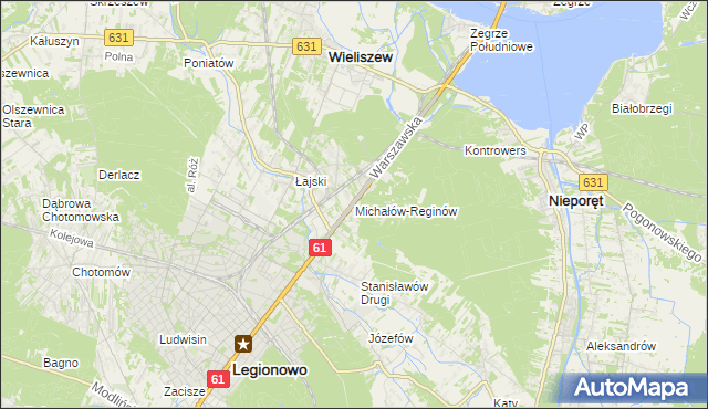 mapa Michałów-Reginów, Michałów-Reginów na mapie Targeo