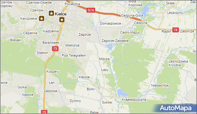 mapa Mójcza, Mójcza na mapie Targeo