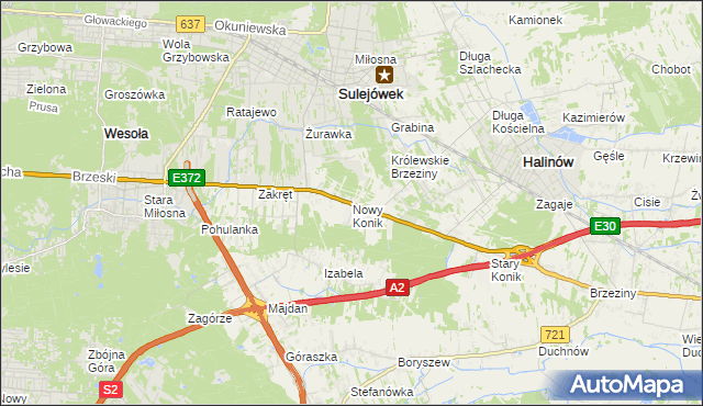 mapa Nowy Konik, Nowy Konik na mapie Targeo