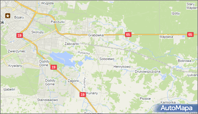 mapa Sobolewo gmina Supraśl, Sobolewo gmina Supraśl na mapie Targeo