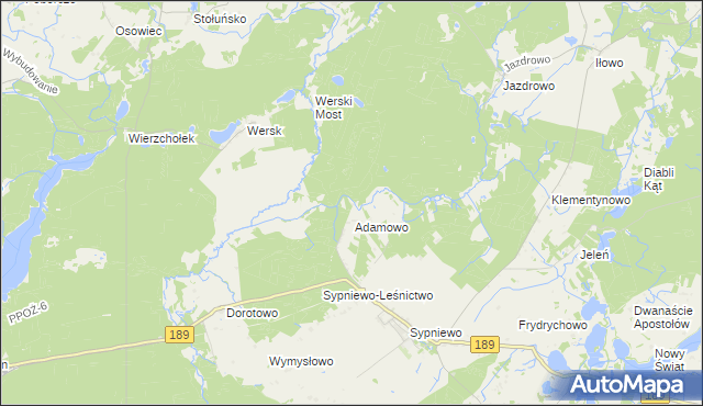 mapa Adamowo-Leśnictwo, Adamowo-Leśnictwo na mapie Targeo