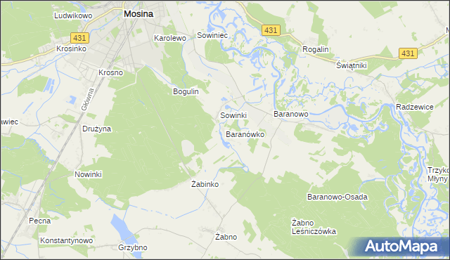 mapa Baranówko, Baranówko na mapie Targeo