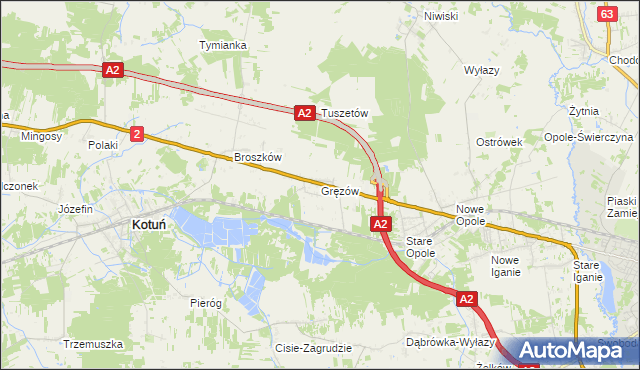 mapa Gręzów, Gręzów na mapie Targeo