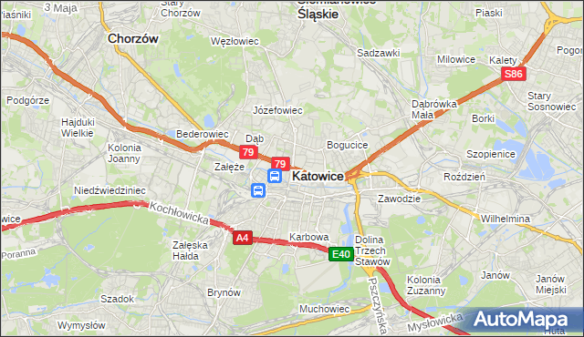 mapa Katowic, Katowice na mapie Targeo