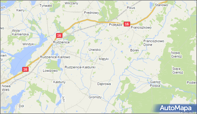 mapa Mątyki, Mątyki na mapie Targeo