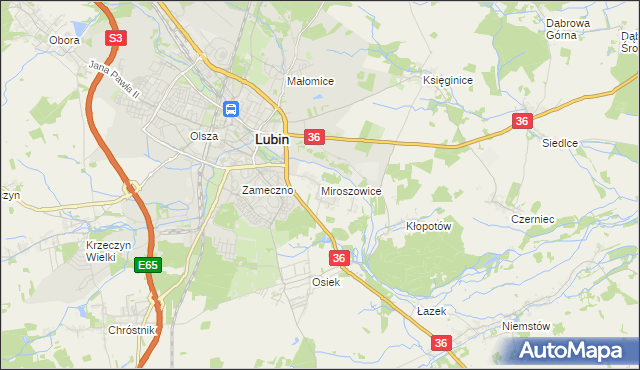 mapa Miroszowice, Miroszowice na mapie Targeo