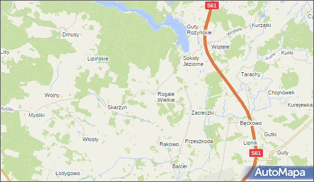 mapa Rogale Wielkie, Rogale Wielkie na mapie Targeo