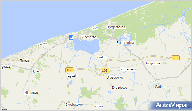 mapa Skalno gmina Karnice, Skalno gmina Karnice na mapie Targeo