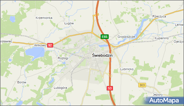 mapa Świebodzin, Świebodzin na mapie Targeo