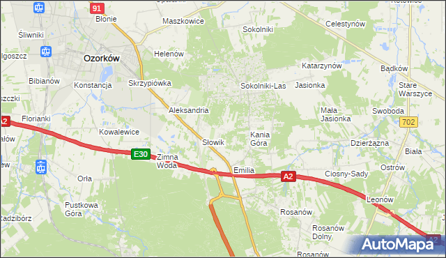 mapa Adolfów gmina Zgierz, Adolfów gmina Zgierz na mapie Targeo