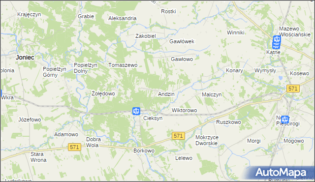 mapa Andzin, Andzin na mapie Targeo