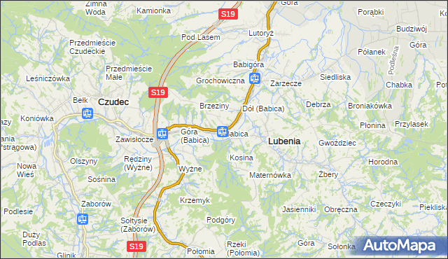 mapa Babica gmina Czudec, Babica gmina Czudec na mapie Targeo