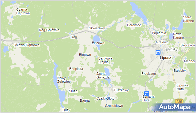 mapa Bartkowa Stajnia, Bartkowa Stajnia na mapie Targeo