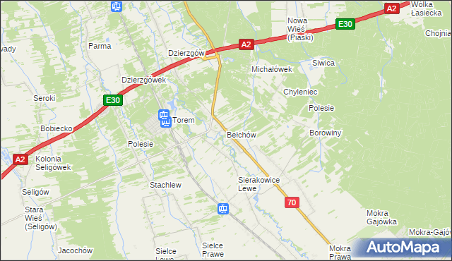 mapa Bełchów, Bełchów na mapie Targeo