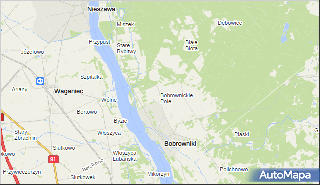 mapa Bobrownickie Pole, Bobrownickie Pole na mapie Targeo