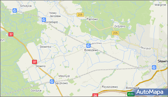 mapa Boleszewo, Boleszewo na mapie Targeo