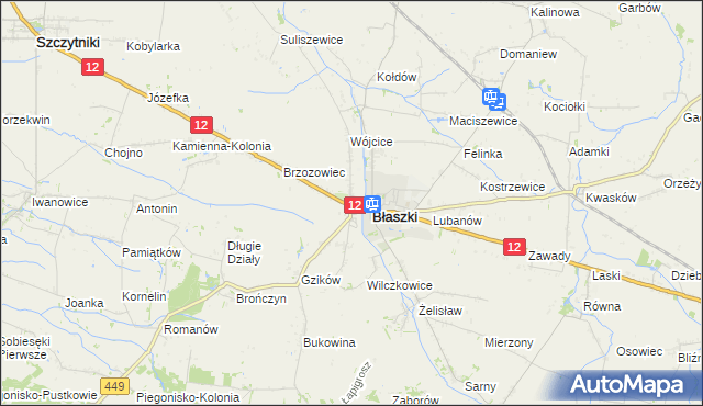 mapa Borysławice, Borysławice na mapie Targeo