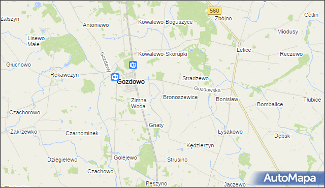 mapa Bronoszewice, Bronoszewice na mapie Targeo