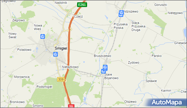 mapa Bruszczewo, Bruszczewo na mapie Targeo