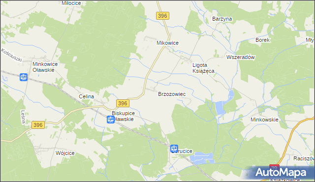 mapa Brzozowiec gmina Namysłów, Brzozowiec gmina Namysłów na mapie Targeo