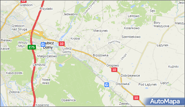 mapa Brzozówka gmina Obrowo, Brzozówka gmina Obrowo na mapie Targeo