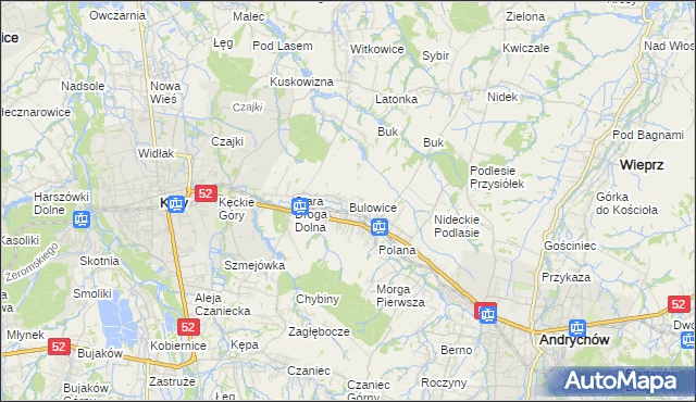 mapa Bulowice, Bulowice na mapie Targeo