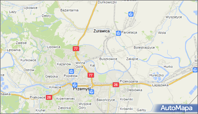 mapa Buszkowice gmina Żurawica, Buszkowice gmina Żurawica na mapie Targeo