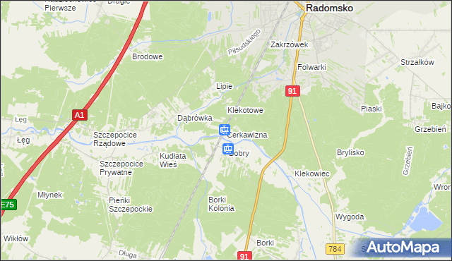 mapa Cerkawizna, Cerkawizna na mapie Targeo