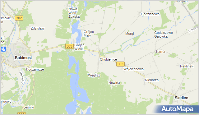 mapa Chobienice, Chobienice na mapie Targeo