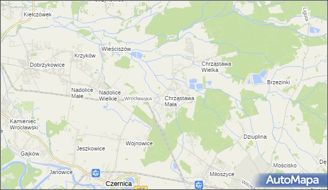 mapa Chrząstawa Mała, Chrząstawa Mała na mapie Targeo