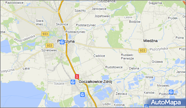 mapa Ćwiklice, Ćwiklice na mapie Targeo