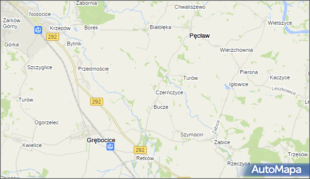 mapa Czerńczyce gmina Grębocice, Czerńczyce gmina Grębocice na mapie Targeo