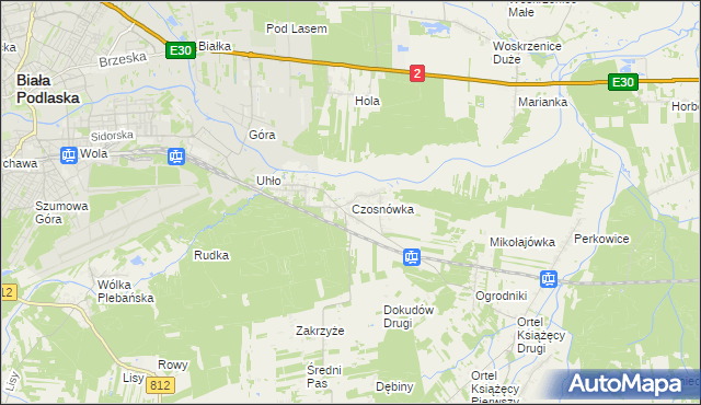 mapa Czosnówka, Czosnówka na mapie Targeo