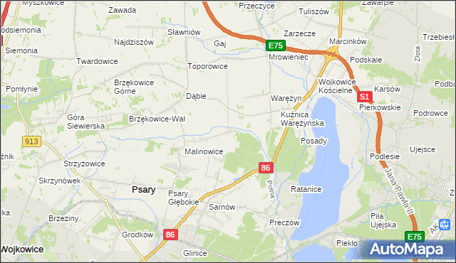 mapa Dąbie Chrobakowe, Dąbie Chrobakowe na mapie Targeo