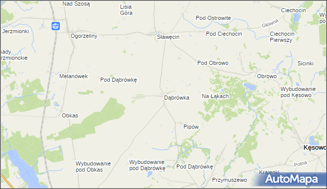 mapa Dąbrówka gmina Kamień Krajeński, Dąbrówka gmina Kamień Krajeński na mapie Targeo