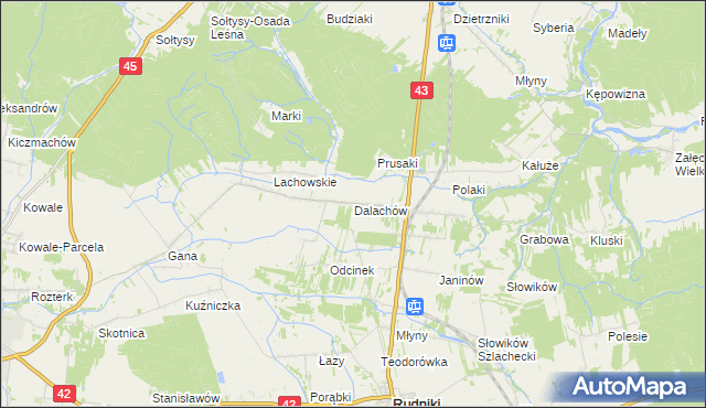 mapa Dalachów, Dalachów na mapie Targeo