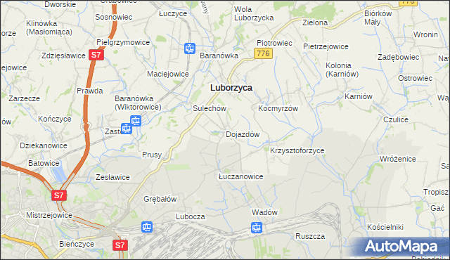 mapa Dojazdów, Dojazdów na mapie Targeo