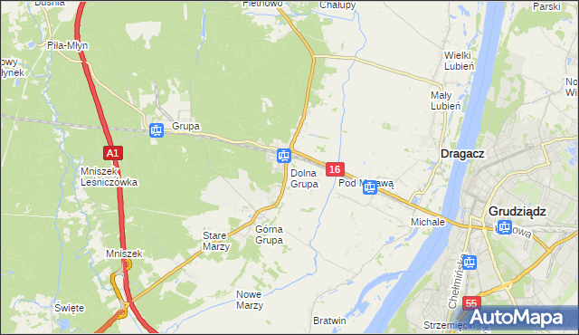 mapa Dolna Grupa, Dolna Grupa na mapie Targeo