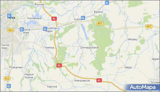 mapa Domaszkowice, Domaszkowice na mapie Targeo