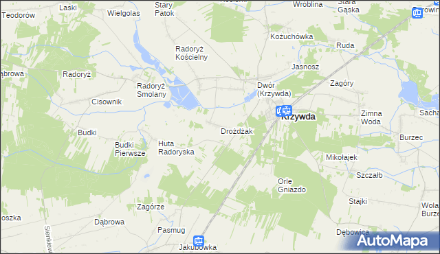 mapa Drożdżak, Drożdżak na mapie Targeo