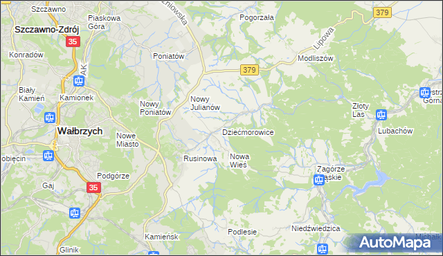 mapa Dziećmorowice, Dziećmorowice na mapie Targeo