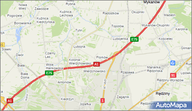 mapa Florków, Florków na mapie Targeo