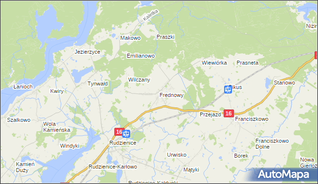 mapa Frednowy, Frednowy na mapie Targeo