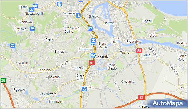 mapa Gdańska, Gdańsk na mapie Targeo
